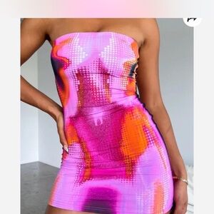 White Fox Boutique Life On Mars Strapless Mini Dress